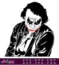 Joker Face Illustration with Coat SVG