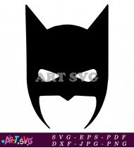 Black and White Batman Mask Logo SVG