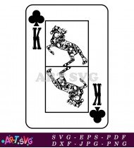 Elegant Black and White King Card Vector Design SVG