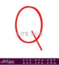 Red Q Letter Simple Design Alphabet Vector SVG