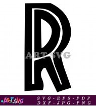 Black R Letter Bold Design Alphabet Vector SVG