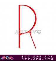 Red R Letter Simple Design Alphabet Vector SVG