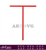 Red T Letter Simple Design Alphabet Vector SVG