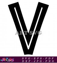 Black V Letter Bold Design Alphabet Vector SVG