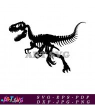 Jurassic Park Dinosaur Skeleton Illustration Vector SVG