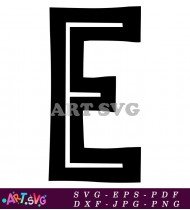 Black Letter E Font Design SVG 1