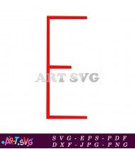 Red Letter E Font Design SVG 1