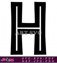 Black Letter H Font Design SVG