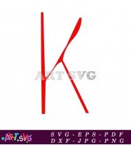 Red Letter K Simple Minimalist Design SVG