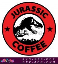 Jurassic Park Coffee Shop Logo Design SVG