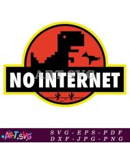 No Internet Dinosaur Pixelated Graphic SVG