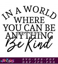 Be Kind World Motivational Poster SVG