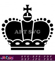 Simple Black And White King Crown Vector SVG