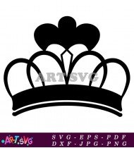 Simple Crown Black And White Outline Clipart SVG