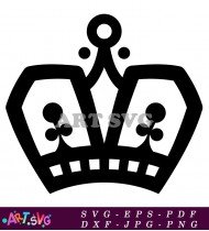 Black And White Royal Crown Illustration Vector SVG 1