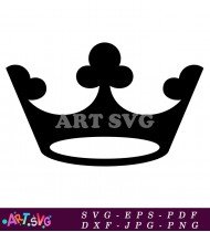 Black Crown Clip Art Vector Illustration SVG 1