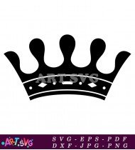 Simple And Elegant Crown Shape In Black And White SVG