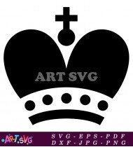 Black And White Crown With Simple Design SVG