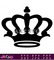 Simple Black And White Crown Shape Design SVG