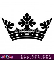 Crown With Double Point Tops And Bottom Band SVG