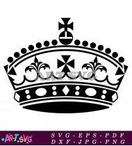 A Black Crown With Cross Design SVG