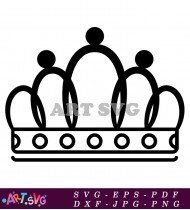 Crown Shape With Circles Black And White SVG