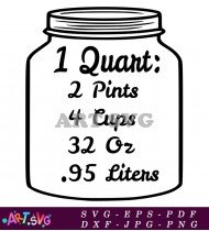 1 Quart 2 Pints Measuring Conversion SVG