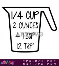 Kitchen Decor 1/4 Cup Sign SVG 1