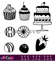 Cute Cupcake Dessert Baking Svg Design SVG