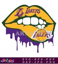 Lakers Lipstick Kiss Logo Design SVG