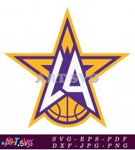 Los Angeles Lakers Star Logo Design SVG