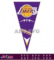 Purple Yellow Triangle Lakers Logo Design SVG