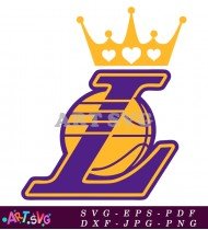 Los Angeles Lakers Purple Logo Design SVG