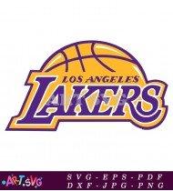 Los Angeles Lakers Basketball Logo Design SVG 1