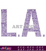 Kobe Bryant Lakers Word Cloud Design SVG