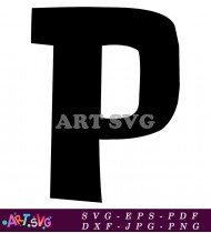 Black Letter P Clipart Vector Free SVG 2