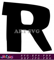 Black Letter R Clipart Vector Free SVG