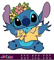 Stitch Cartoon Character Blue Adorable Cute Disney SVG 3