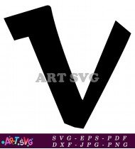 Black Letter V Clip Art Vector Graphic SVG