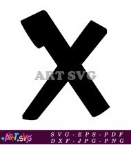 Black Letter X Cutout Printable Design SVG 1