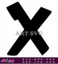 Black Letter X Cutout Printable Design SVG 2