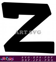 Black Letter Z Clip Art Vector Graphic SVG