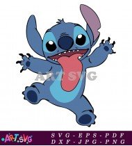 Stitch Character Cartoon Illustration With Tongue Out SVG