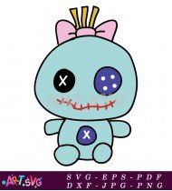 Stitch Cartoon Character Illustration With Stitches SVG