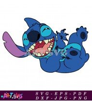 Stitch Character Cartoon Illustration Laughing SVG