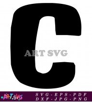 Black And White Letter C Vector Image SVG 1