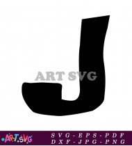 Black And White Letter J Vector Image SVG 2