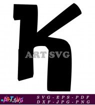 Black And White Letter K Vector Image SVG 2