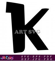 Black And White Letter K Vector Image SVG 3