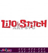 Stitch Cartoon Character Lilo And Stitch Text Art SVG